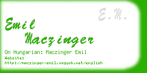 emil maczinger business card